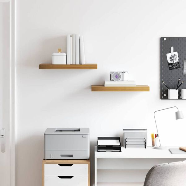 vidaXL Vegghylla Vegghengt 2 pcs Br&uacute;nn 50 x 23 x 4 cm Samsettur vi&eth;ur