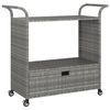 vidaXL Barvagn me&eth; Sk&uacute;ffum Gr&aacute;tt 100x45x97 cm P&oacute;l&yacute;rattan