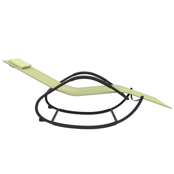 vidaXL S&oacute;lbekkur &aacute; Rugguf&oacute;tum Rj&oacute;mahv&iacute;tur St&aacute;l og Text&iacute;lene-efni