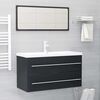 804847 vidaXL 2 Piece Bathroom Furniture Set Grey Chipboard