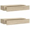 vidaXL Veggfestar Sk&uacute;ffuhillur 2 stk. Eikarlitur 60x23,5x10cm MDF