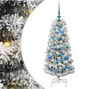 vidaXL Gervi hengdu j&oacute;latr&eacute; me&eth; 150 LED Gr&aelig;nn og hv&iacute;tur 120 cm
