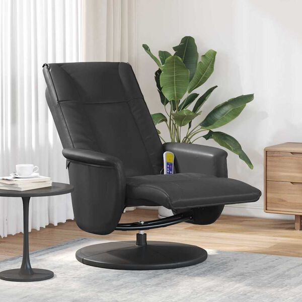 vidaXL Sn&uacute;ningur Nudd Recliner St&oacute;ll Svartur 71 x 90 x 105 cm