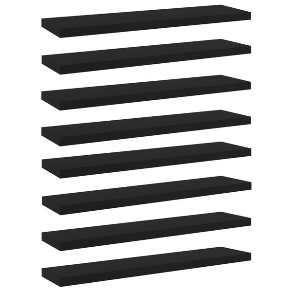 805125 vidaXL Bookshelf Boards 8 pcs Black 40x10x1,5 cm Chipboard