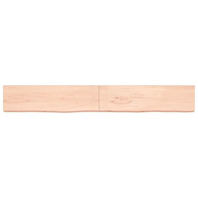 vidaXL Baðherbergisborðplata 220x30x(2-6) cm Ómeðhöndlaður Viður