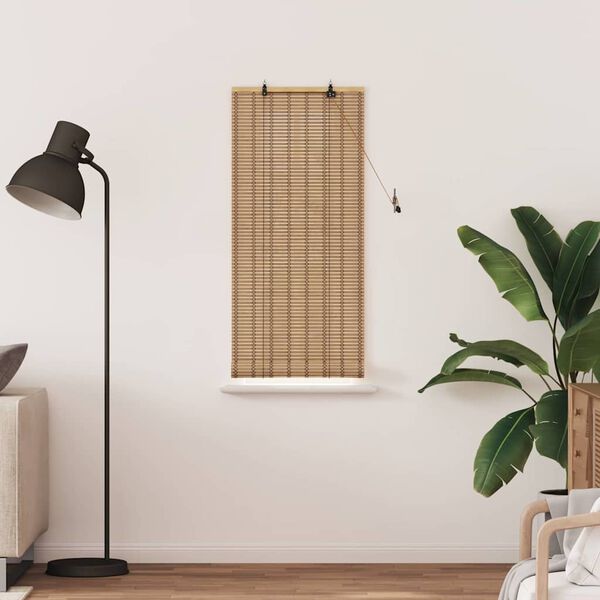 vidaXL R&uacute;llugard&iacute;na me&eth; gluggatj&ouml;ldum N&aacute;tt&uacute;ra 60 x 160 cm bamboo