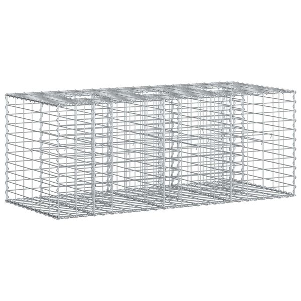 vidaXL Gabion h&aelig;kka&eth; r&uacute;m Silfur 140 x 60 x 55 cm Galvaniserad st&aacute;l