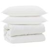 vidaXL D&uacute;kur me&eth; p&uacute;&eth;um me&eth; kodda 3 pcs Hv&iacute;tt M&iacute;kr&oacute;f&iacute;ber