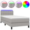 vidaXL H&oacute;lfa&eth; Springr&uacute;m me&eth; D&yacute;nu&LED Lj&oacute;sgr&aacute;tt 80x200cm Tauefni