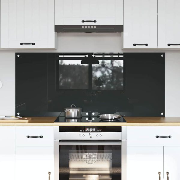 vidaXL Eldhús Backsplash 2 pcs Dökk grá 70 x 60 cm hertuð gler