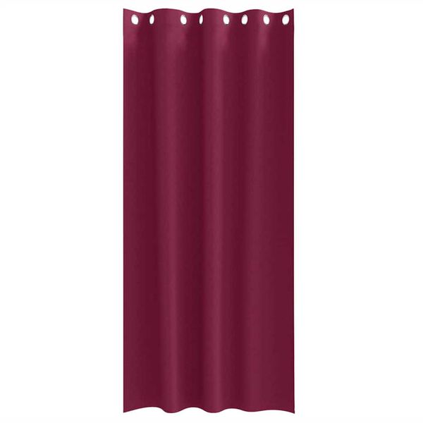 vidaXL Svartgardínur með hringjum 2 pcs Vínrauður 260 x 140 cm