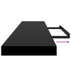 323778 vidaXL Floating Wall Shelf High Gloss Black 120x23,5x3,8 cm MDF