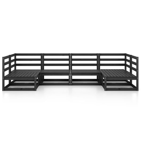 vidaXL 6 Parta Gar&eth;s&oacute;fasett Gegnheill Furuvi&eth;ur