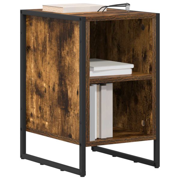 vidaXL N&aacute;ttbor&eth; Reykja&eth;i Eik 39.5 x 30 x 50 cm Samsettur vi&eth;ur