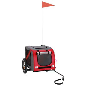 vidaXL Hundakerra fyrir Hj&oacute;l Rau&eth;ur og Gr&aacute;r Oxfordefni og J&aacute;rn