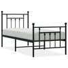 vidaXL R&uacute;mgrind &uacute;r M&aacute;lmi me&eth; H&ouml;fu&eth;gafli & F&oacute;tagafli Sv&ouml;rt 75x190 cm