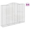 vidaXL Bogadreginn Grj&oacute;tkassi 4 stk. 300x50x220/240 cm Sinkh&uacute;&eth;a&eth; J&aacute;rn