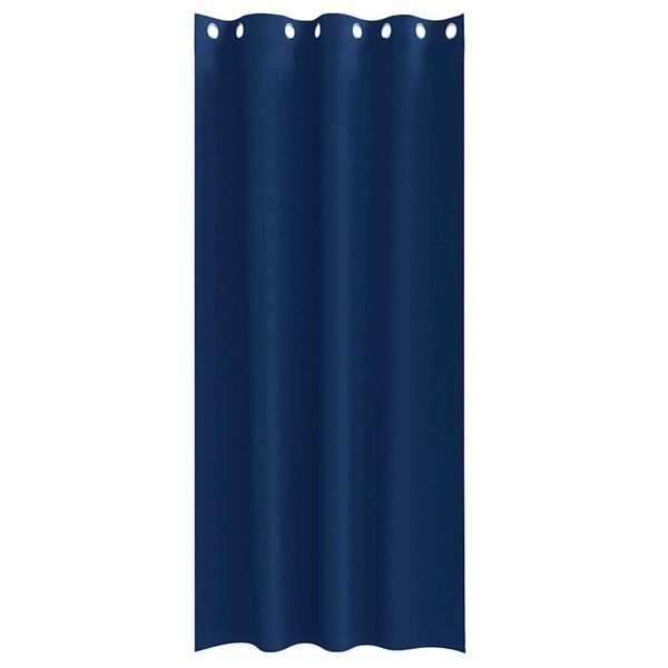 vidaXL Svartgard&iacute;nur me&eth; hringjum 2 pcs D&ouml;kkbl&aacute;r 260 x 140 cm