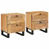 vidaXL Noat&ouml;flu sk&aacute;pur me&eth; sk&uacute;ffu 2 pcs N&aacute;tt&uacute;rulegur 40 x 33 x 46 cm