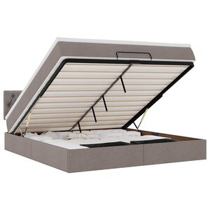 vidaXL Ottoman r&uacute;m me&eth; d&yacute;nu Taupe 160x200 cm Efni