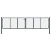vidaXL M&ouml;skvagar&eth;hli&eth; &uacute;r galvaniseru&eth;u St&aacute;li 400x100 cm gr&aacute;tt
