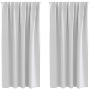 vidaXL Svartgard&iacute;nur me&eth; hringjum 2 pcs Lj&oacute;sgr&aacute;r 175 x 140 cm