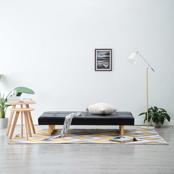 vidaXL Svefnsófi Gervileður Svartur