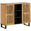 vidaXL Skenkur 90x34x75 cm Gegnheill Gr&oacute;fur Mang&oacute;vi&eth;ur