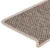 vidaXL Stigamottur Sj&aacute;lfl&iacute;mandi Sisal-Look 30 stk 65x21x4 cm D&ouml;kkbeige