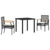 vidaXL Gar&eth;ur bor&eth;sett me&eth; p&uacute;&eth;i 5 pcs Gr&aacute;r og svartur Rattan