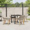 vidaXL Borðstofusett Ljósgrátt Poly rattan