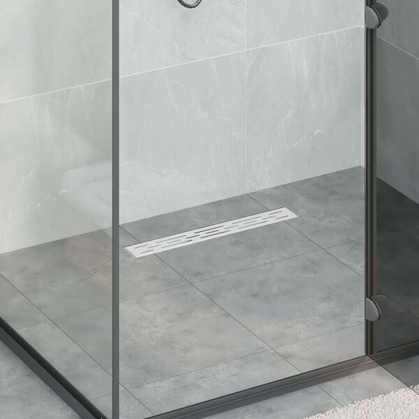 vidaXL Sturtuvatn me&eth; l&iacute;nuh&ouml;nnun Silfur 60 cm Ry&eth;fr&iacute;tt st&aacute;l 304