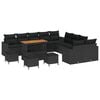 vidaXL Gar&eth;s&oacute;fa sett 14 pcs Svartur p&oacute;l&yacute;rattan