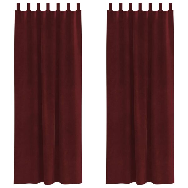 vidaXL Myrkratj&ouml;ld 2 pcs V&iacute;nrau&eth;ur 140 x 245 cm Flauel