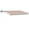 vidaXL Handvirk mark&iacute;sust&ouml;ng me&eth; LED Beige og Hv&iacute;tt 3 x 2,5 m