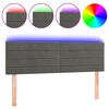 vidaXL LED H&ouml;f&eth;agafl 144x5x78/88 cm D&ouml;kkgr&aacute;tt Flauel