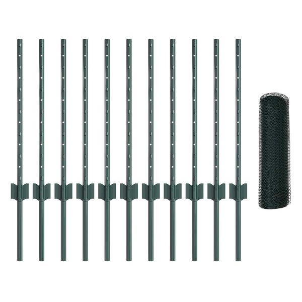 vidaXL Gir&eth;ing me&eth; p&oacute;st Gr&aelig;nn 0,6 x 25 m St&aacute;l og PVC