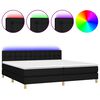 vidaXL H&oacute;lfa&eth; Springr&uacute;m me&eth; D&yacute;nu og LED Sv&ouml;rt 200x200cm Tauefni