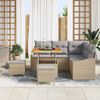 vidaXL Garðsófa sett með púði 8 pcs Drapplitaður Poly rattan