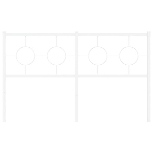 vidaXL Höfuðgafl úr Málmi Hvítur 135 cm