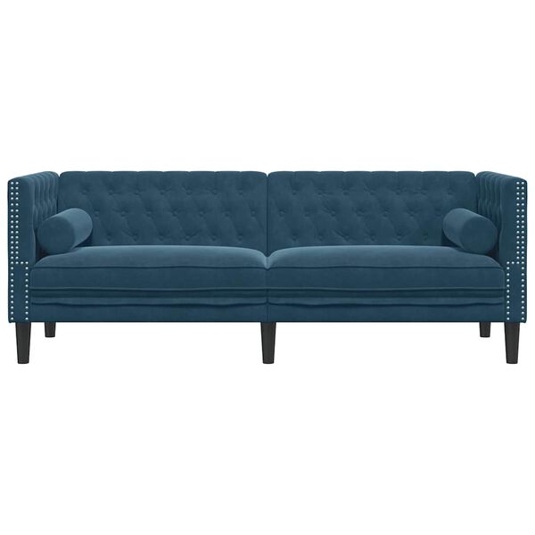 vidaXL Chesterfield s&oacute;fi me&eth; 3 s&aelig;ta flaueli