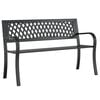 vidaXL Gar&eth;bekkur Svartur 120 cm St&aacute;l