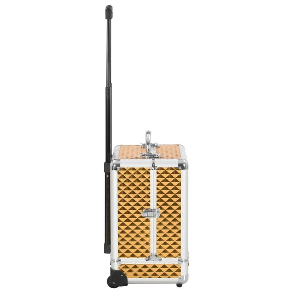 91827 vidaXL Make-up Trolley 35x29x45 cm Gold Aluminium