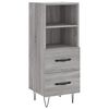vidaXL Skenkur Gr&aacute;r Sonoma Eik 34,5x34x90 cm Samsettur Vi&eth;ur