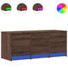 vidaXL Sj&oacute;nvarpssk&aacute;pur me&eth; LED Br&uacute;n Eik 97x34x40 cm Samsettur Vi&eth;ur