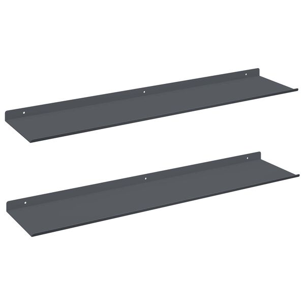 vidaXL Flj&oacute;tandi skrifbor&eth; 2 pcs Antras&iacute;t 80 x 18 x 2,5 cm St&aacute;l
