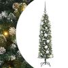 vidaXL Gervi mj&oacute; j&oacute;latr&eacute; me&eth; 150 LED me&eth; standi Gr&aelig;nn og hv&iacute;tur 120 cm