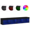 vidaXL Sj&oacute;nvarpssk&aacute;par me&eth; LED Lj&oacute;sum 2 stk. Svartir 80x30x30 cm
