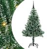 vidaXL Gervij&oacute;latr&eacute; me&eth; Snj&oacute;fl&ouml;kt og LED Lj&oacute;s Gr&aelig;nn og hv&iacute;tur 150 cm