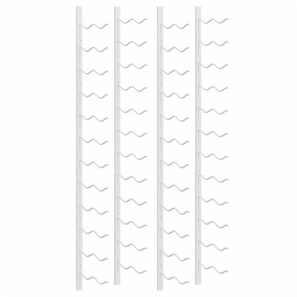 vidaXL Vegghengdur V&iacute;nrekki fyrir 24 Fl&ouml;skur 2 stk. Hv&iacute;tt J&aacute;rn